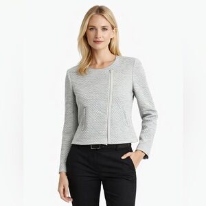 NWT Ann Taylor quilted moto jacket in grey size medium
